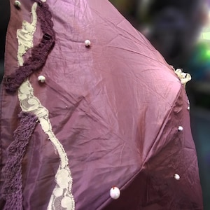 Retro Parasol/Umbrella inspired by 1920s with stitched laces & beads