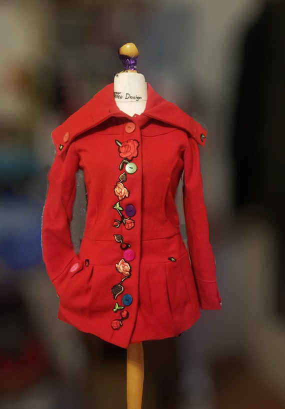 Flower design coat cheap