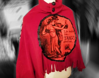 Poncho Handbemalt ""Tango Tänzerinnen"""