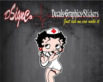 Nurse Betty Boop Vinyl Decal Sticker