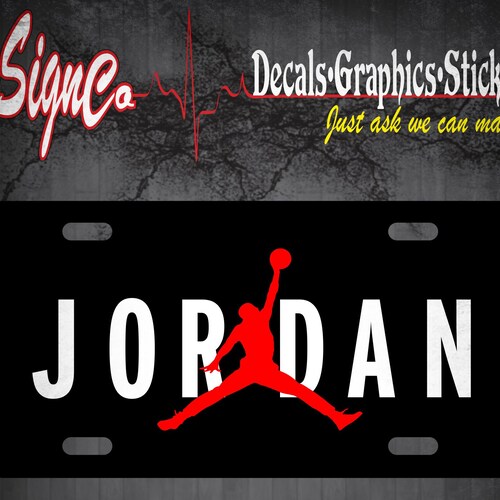 AIR JORDAN License Plate Frame Auto Graphics BONUS Vinyl Etsy