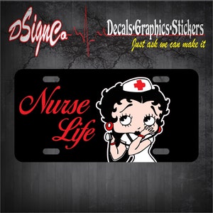 Nurse Betty Boop License Plate