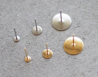 Stud earring blanks made of 304 stainless steel, adhesive plate in 3 mm / 5 mm / 10 mm, jewelry accessories stud earrings