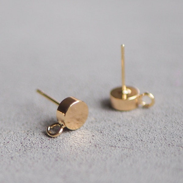 5 pairs of brass stud earrings, 18 carat real gold plated, gold jewelry earrings jewelry accessories