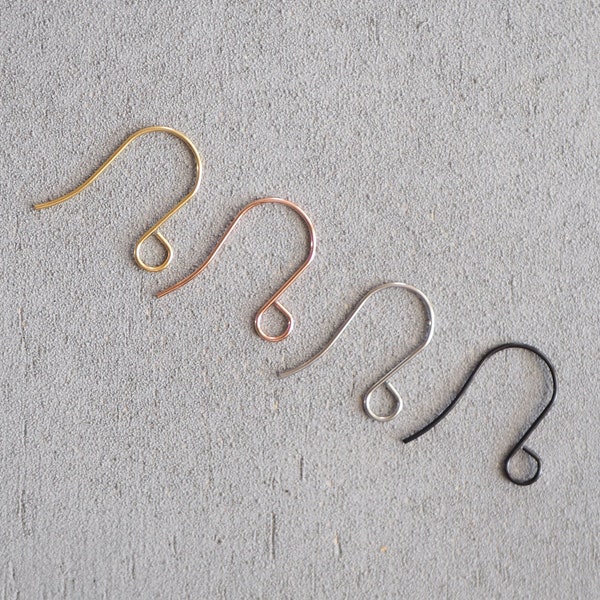 10 paires de crochets d'oreilles avec grands œillets en acier inoxydable, parfaits pour la pâte polymère, minimalistes simples en or, argent, or rose ou noir