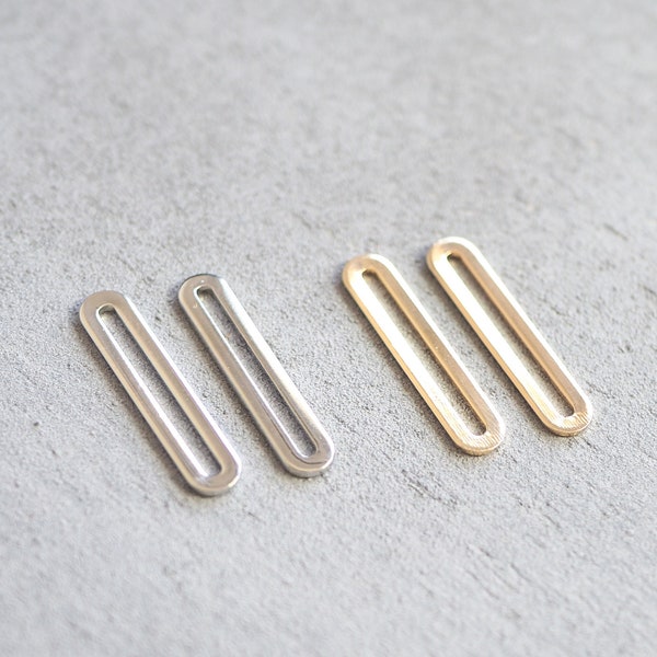 10 connecteurs ou pendentifs ovales longs 29 mm, plaqué or véritable ou plaqué platine, accessoires bijoux