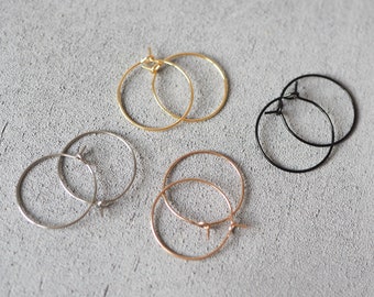 10 paar 20 mm hoepeloorbellen, draadsnijders, minimalistisch en eenvoudig, goud, zilver, roségoud, zwart, sieradenaccessoires