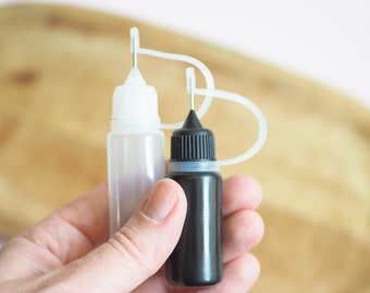 Applicator bottle for UV resin or liquid clay, 10ml bottle with needle tip, tool, jewelry making aid with polymer clay Fimo