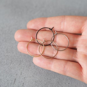 10 pairs of 20 mm hoop earrings, threaders, minimalist and simple, gold, silver, rose gold, black, jewelry accessories image 2