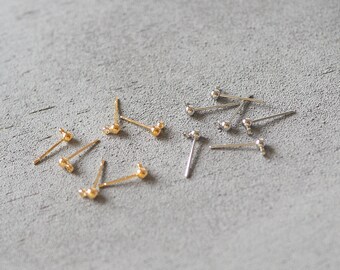10 pairs of stud earrings with 3 mm ball, gold or silver, nickel-free, jewelry accessories