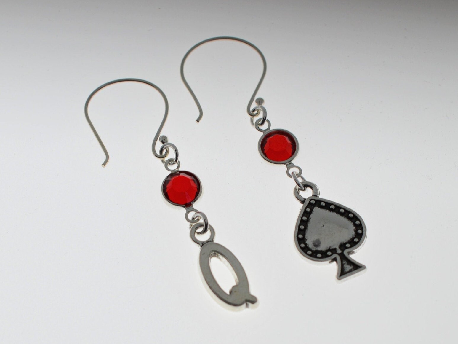 QOS Earrings Queen of Spades Earrings Birthstone Earrings Etsy