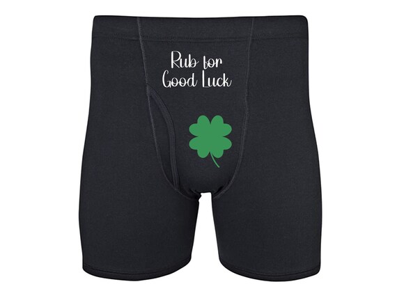 Handmade Rub For Good Luck! Men's Black Boxer Briefs, India