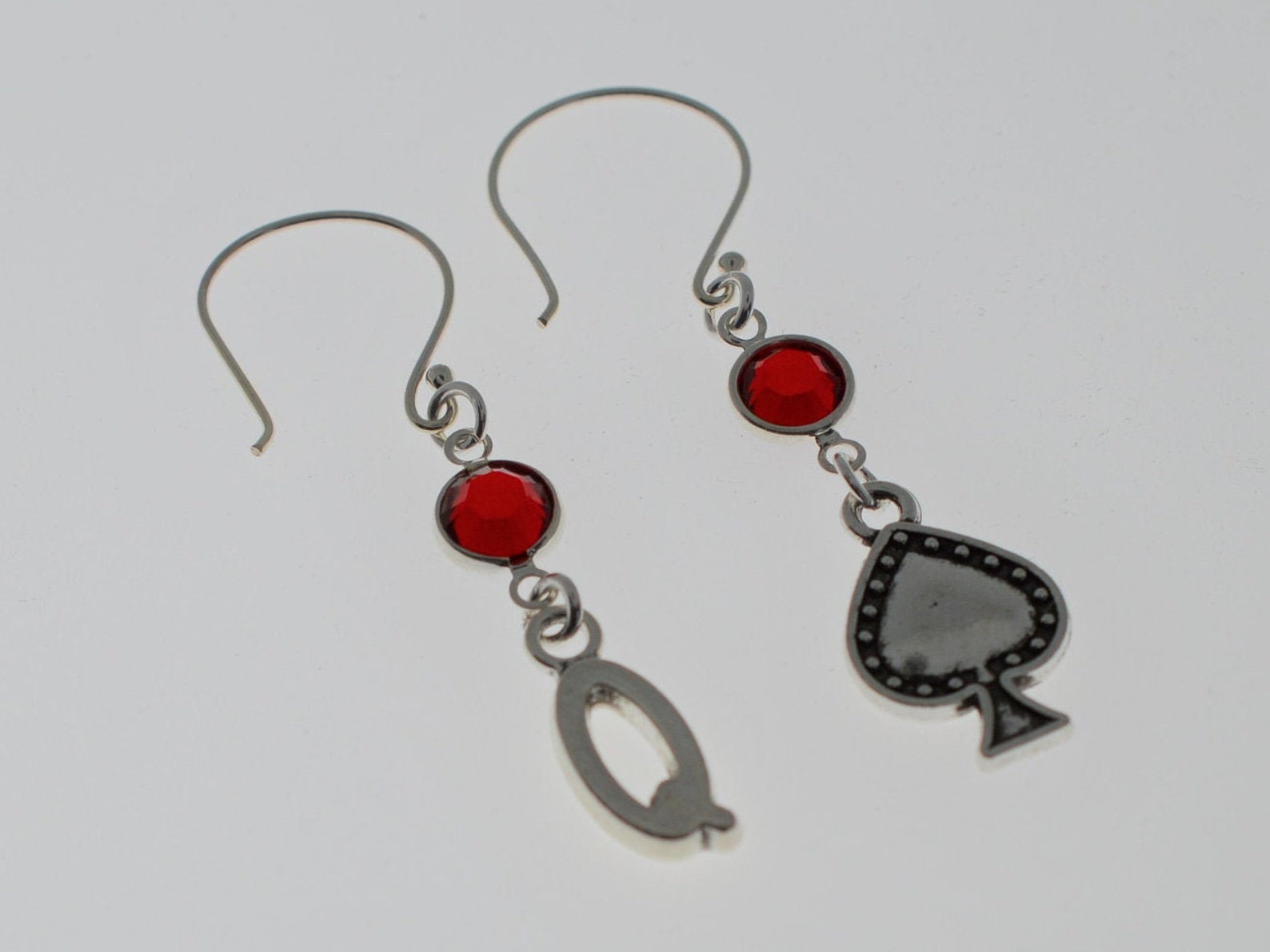 QOS Earrings Queen of Spades Earrings Birthstone Earrings Etsy