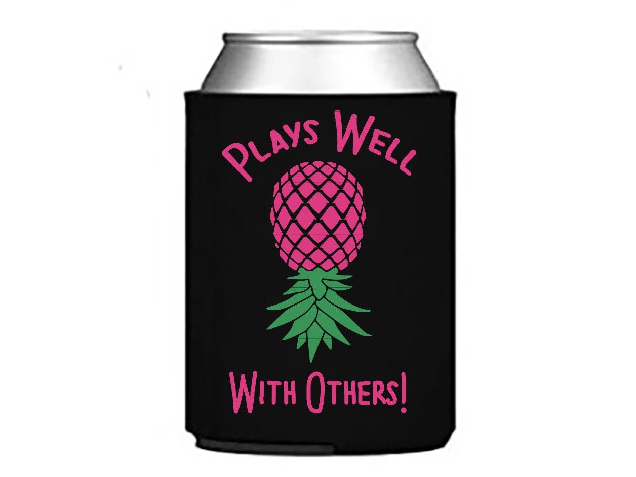 SWINGERS Upside Down PINEAPPLE Can Cooler Plays Well With