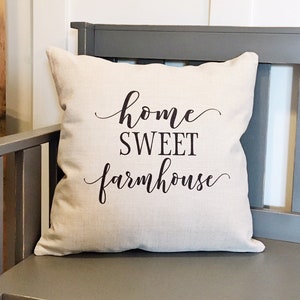 Home Sweet Farmhouse Pillows - Farmhouse Pillow Cover - Linen Pillow Cover - Farmhouse Pillow Covers - Rustic Pillow - Rustic Decor
