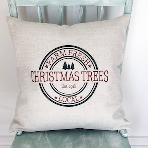 Christmas Tree Farm Pillow Cover - Christmas Pillow Cover - Christmas Decor - Christmas Decorations - Farmhouse Decor - Farmhouse Pillow