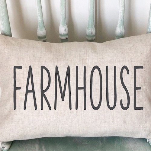 Farmhouse Pillow Cover Lumbar Pillow Cover Rustic Home Etsy