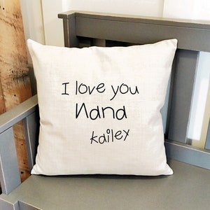 Funda de almohada de escritura a mano personalizada - Regalo del día de la madre para la abuela Nana - Almohadas de escritura a mano reales Funda de almohada de regalo de escritura a mano para niños