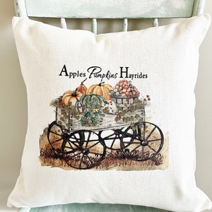 Apple Pumpkins Harvest Pillow Cover - Fall Decor - Vintage Pumpkin Pillow Cover - Autumn Decor Farmhouse Decor Thanksgiving Decor