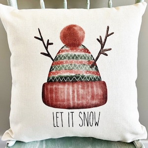 Let it Snow Pillow Cover - Winter Decor Pillow Cover - Christmas Decor - Christmas Decorations - Christmas Cabin Decor - Farmhouse Pillow