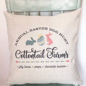 Easter Pillow Cover Decor - Easter Egg Farm Decor Cover - Spring Pillows - Happy Easter Decor - Spring Decor Throw Pillows - Bunny Pillow