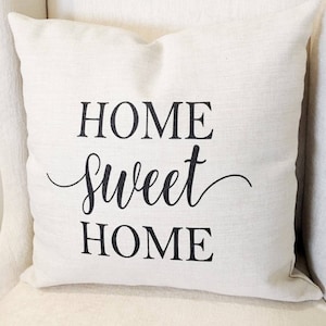 Home Sweet Home Pillow Cover - 18x18 Pillow Cover - Farmhouse Decor - Farmhouse Pillow Covers - Rustic Pillow - Rustic Decor - Phrase Pillow