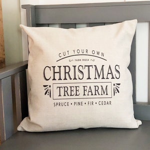 Christmas Tree Farm Pillow Cover - Christmas Pillow Cover - Christmas Decor - Christmas Decorations - Farmhouse Decor - Farmhouse Pillow