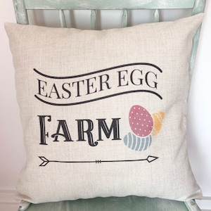 Easter Pillow Cover Decor - Easter Egg Farm Decor Cover - Spring Pillows - Happy Easter Decor - Spring Decor Throw Pillows - Bunny Pillow