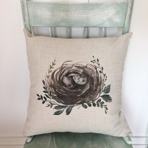 Farmhouse Nest Pillow Covers Spring Pillow Cover Spring Etsy