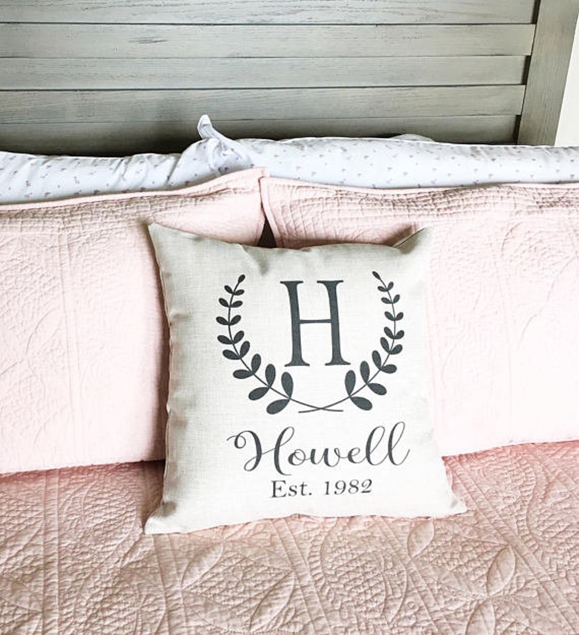 Monogram Pillow Cover Personalized Name Throw Pillow Cover Etsy