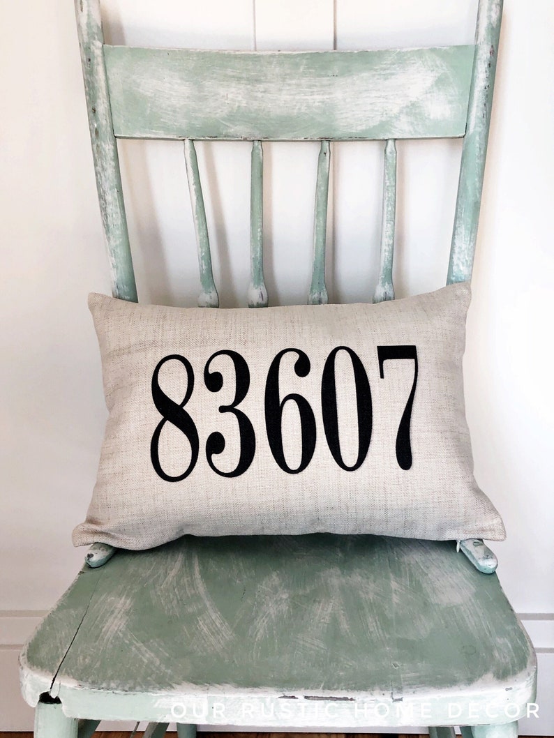 Zip Code Throw Pillow Cover personalized Pillow Cover Etsy