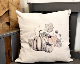 Heirloom Pumpkin Linen Pillow Cover - Farmhouse Fall Decor