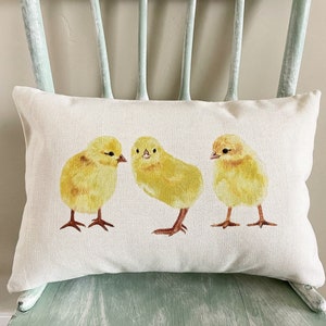 Baby Chick Pillow Cover - Easter Pillow Covers - Spring Pillows - Happy Easter Decor - Spring Decor Throw Pillows Baby Chicken Pillow Cover
