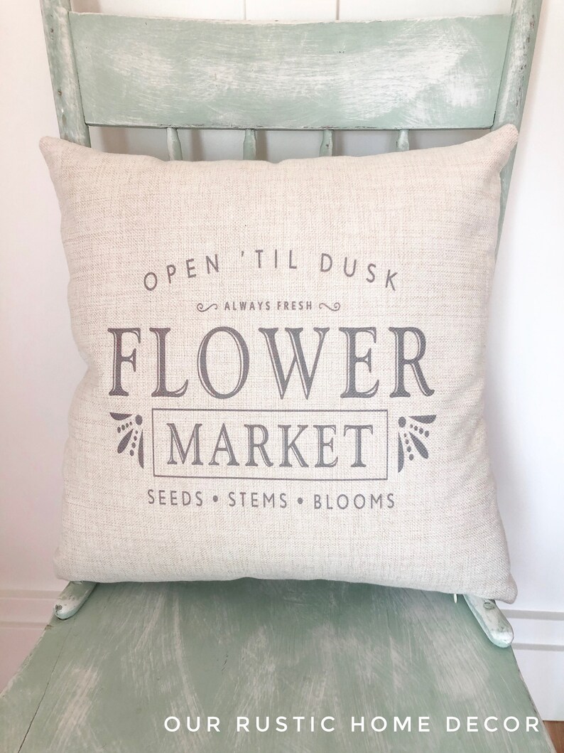 Summer Flower Market Pillow Cover Summer Farmers Market Etsy