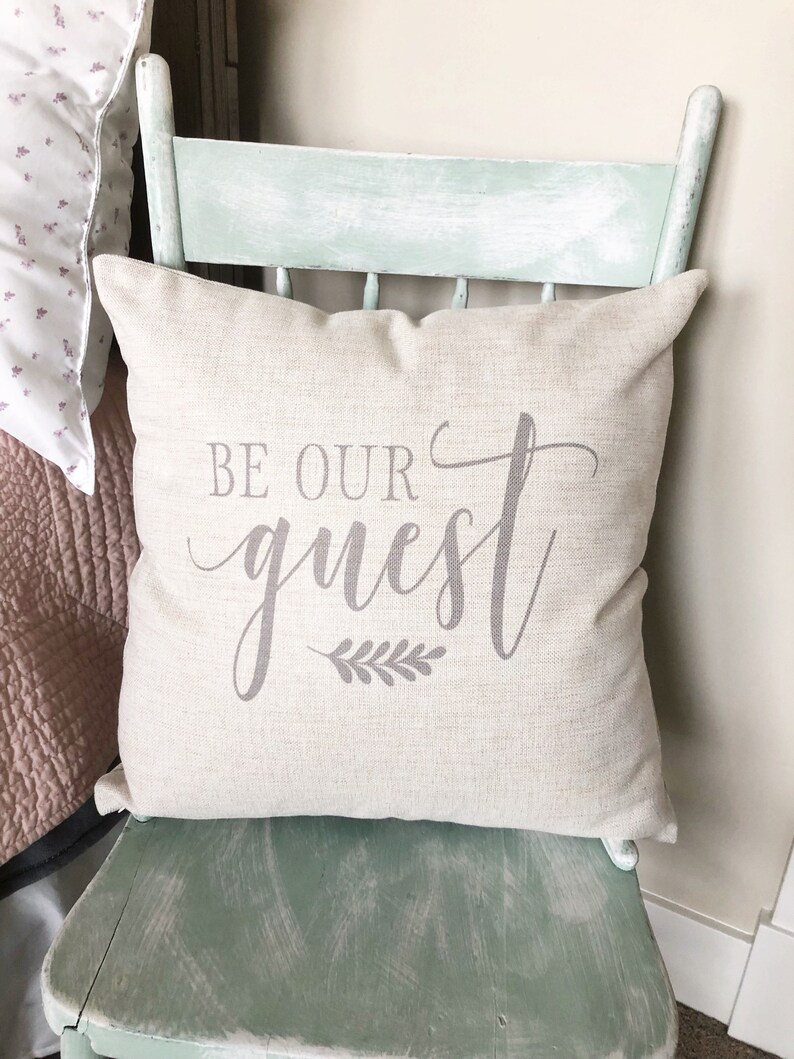 Be Our Guest Pillow Cover Farmhouse Decor Linen Pillow Cover Etsy