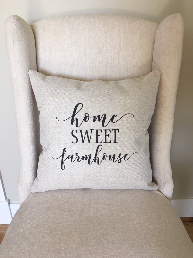 Home Sweet Farmhouse Pillows Farmhouse Pillow Cover Linen Etsy