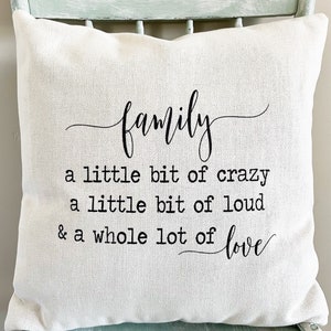 Family Saying Pillow Cover - Farmhouse Throw Pillow Cover - Regalo para ella - Regalo de boda - Funda de almohada rústica - Regalo de aniversario