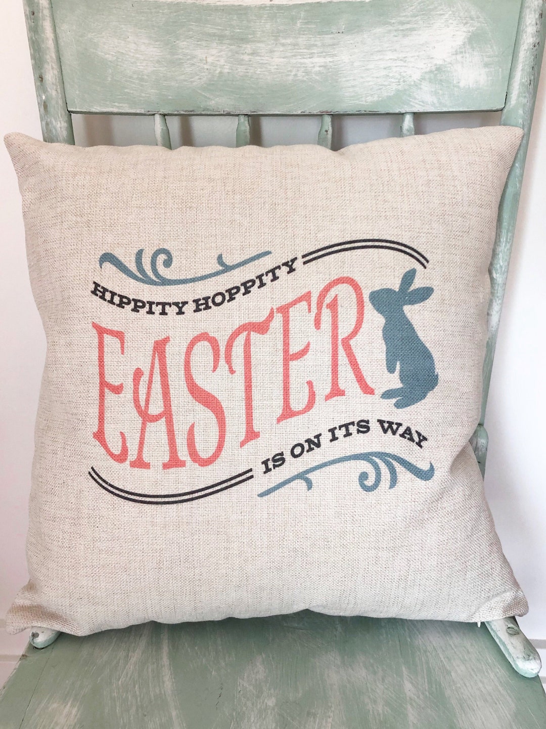 Easter Decor Pillow Cover Easter Bunny Decor Cover Spring Etsy