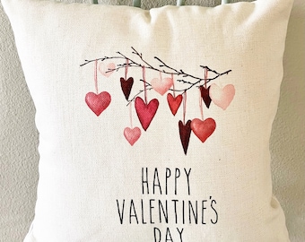 Linen Valentine's Day Pillow Cover: Rustic Heart Holiday Decor