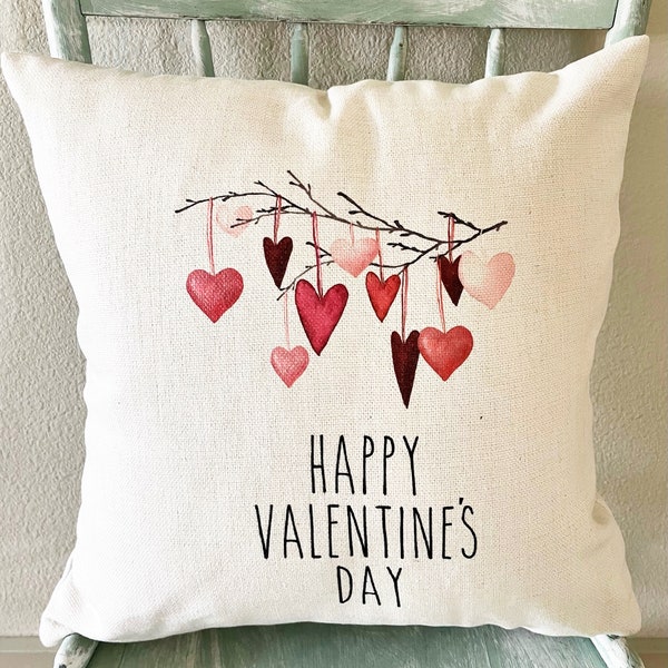 Happy Valentines Day Decor Pillow Cover - Heart Pillow Case Gift for Her - Gift for Him Holiday Decor - Valentines Pillow Cover Decoration