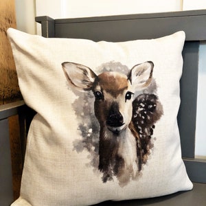 Deer Christmas Pillow Cover - Christmas Pillows - Christmas Deer Pillow Cover - Christmas Decorations Farmhouse Decor - Farmhouse Pillow
