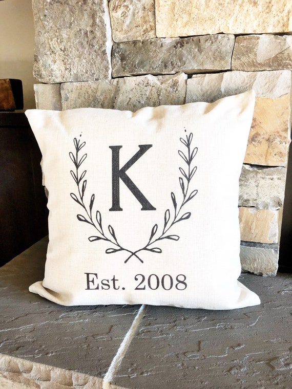 etsy monogram pillow