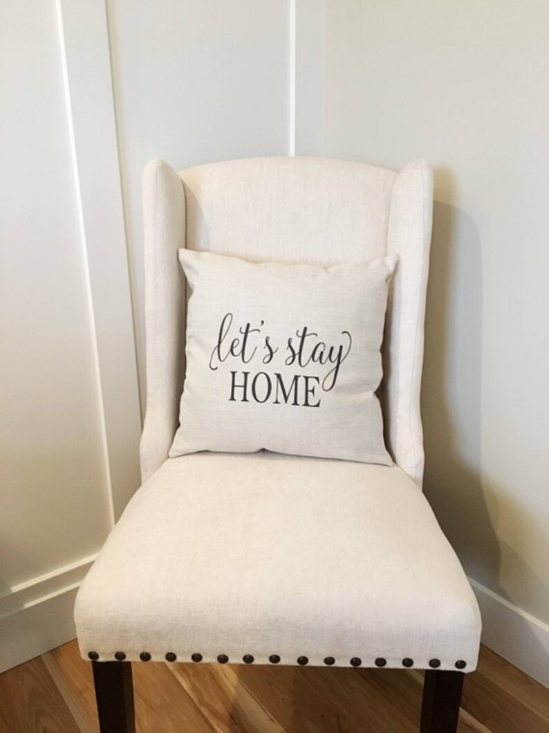 Let's Stay Home Farmhouse Pillows Farmhouse Decor Pillow Etsy
