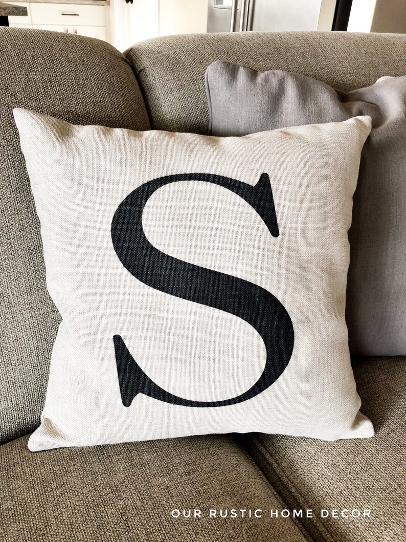 Initial Pillow Cover personalized Letter Pillow Cover Etsy