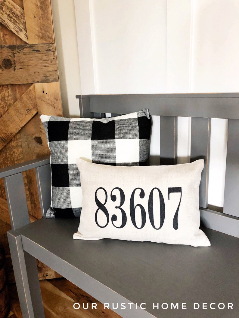 Zip Code Throw Pillow Cover personalized Pillow Cover Etsy