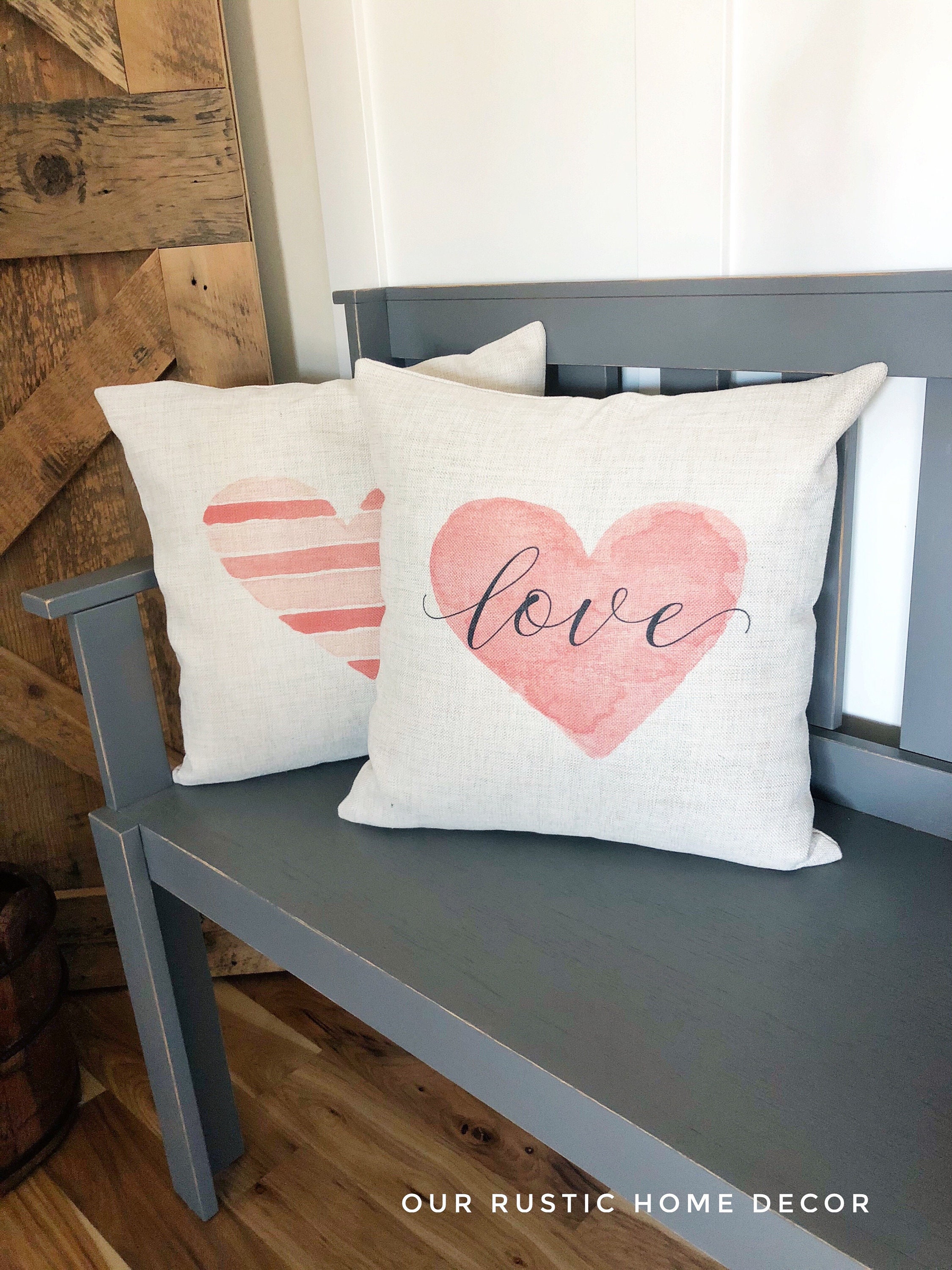 Love Pillow Cover Valentine's Day Decor Heart Pillow Etsy