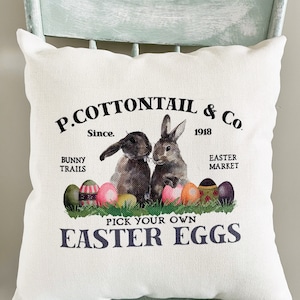 Easter Egg Decor Pillow Cover - Easter Pillow Cover - Spring Pillows - Happy Easter Decor - Spring Decor Throw Pillows - Bunny Pillow