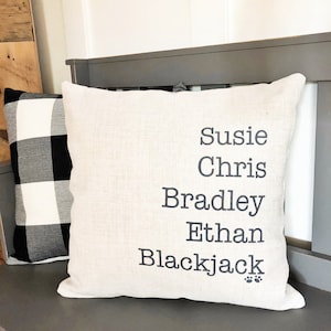 Custom Gift for Mom Personalized Family Names Throw Pillow Cover - Grandma Gifts - Custom Pillow Case with Kids Names - Birthday Gift