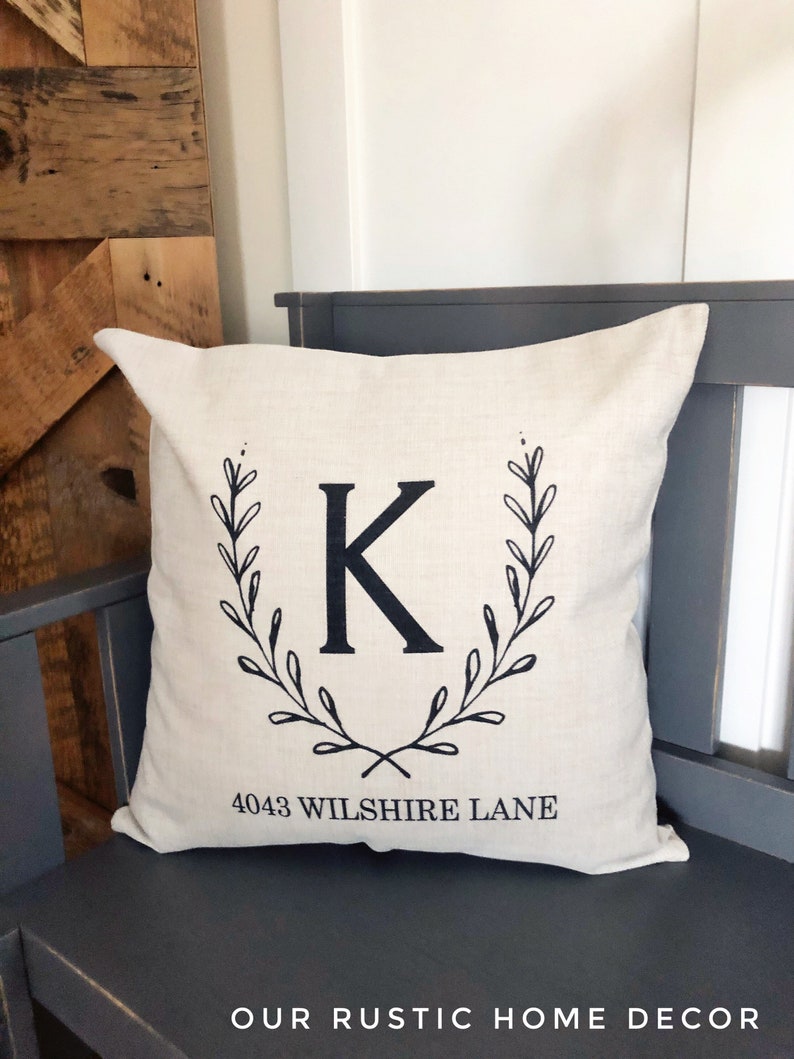 Monogram Pillow Cover Personalized Throw Pillow Cover Etsy