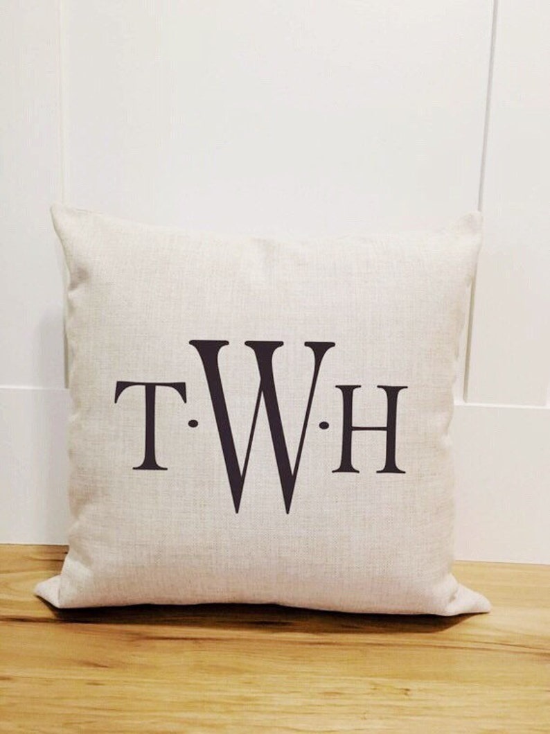 Monogram Pillow Cover Personalized Monogram Throw Pillow Etsy